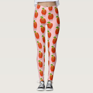 Legging Ilustração de desenho animado de maçã dançante