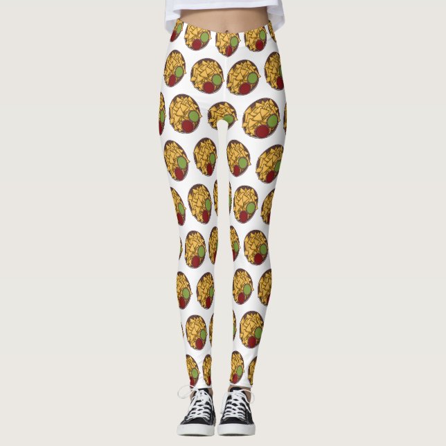 Legging Ilustração de desenho animado de Nachos  (Frente)