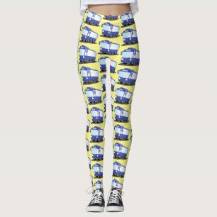Legging Ilustração de desenho animado de ônibus moderno az