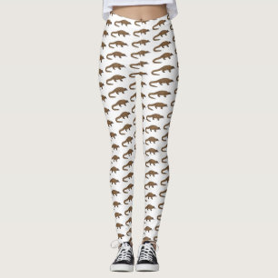 Legging Ilustração de desenho animado de pangolim de cauda