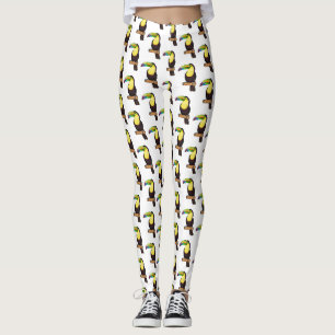 Legging Ilustração de desenho animado de pássaros tucanos