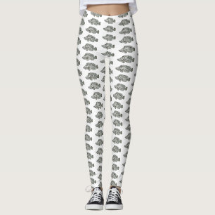 Legging Ilustração de desenho animado de peixe-garoupa-jub