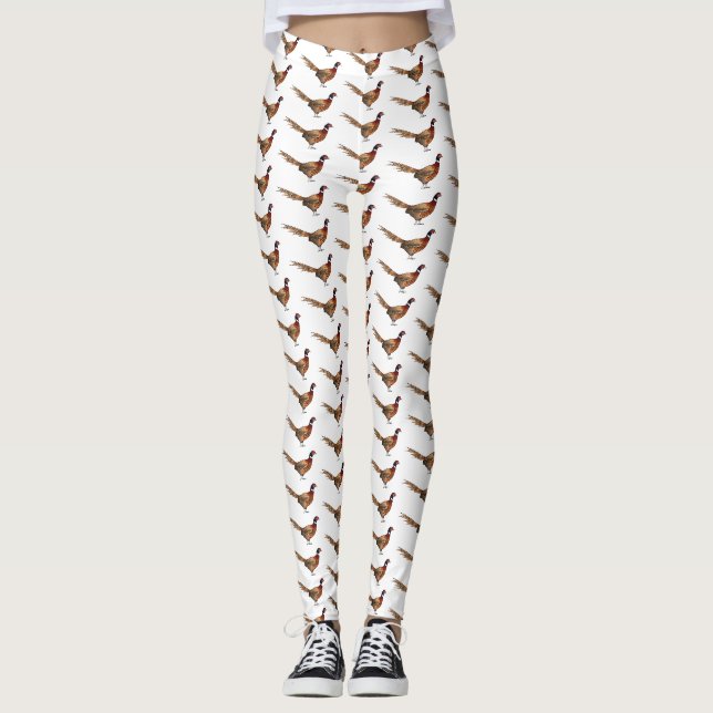 Legging Ilustração de desenho animado de pheasant de pesco (Frente)