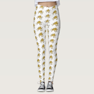 Legging Ilustração de desenho animado de polvo de anel azu