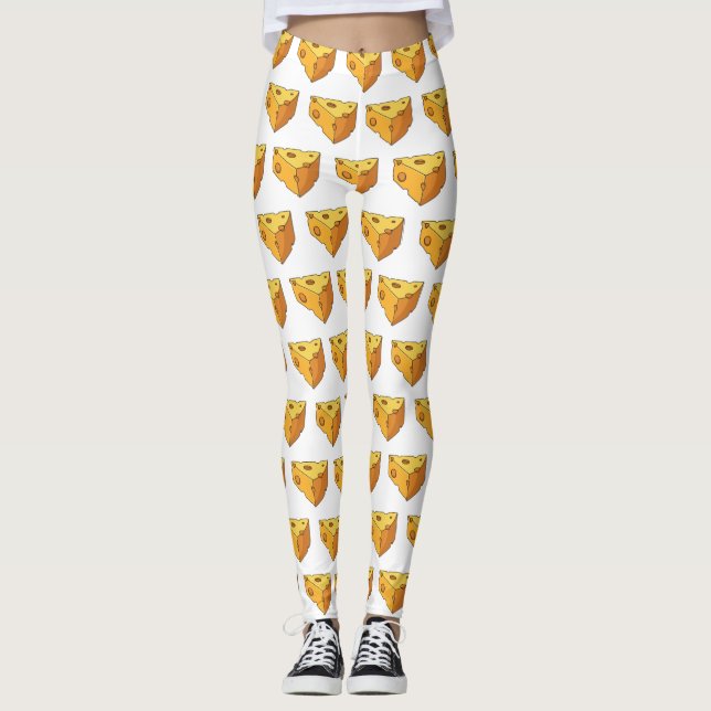 Legging Ilustração de desenho animado de queijo (Frente)