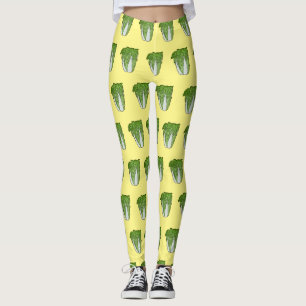 Legging Ilustração de desenho animado de repolho chinês