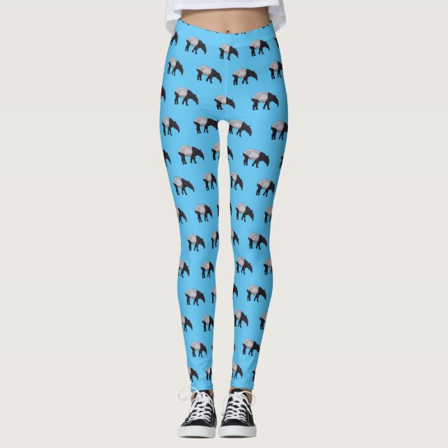 Legging Ilustração de desenho animado de Tapir (Frente)
