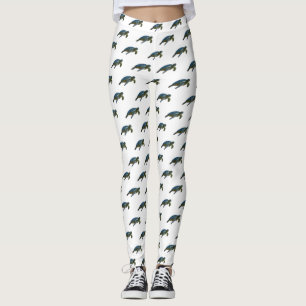 Legging Ilustração de desenho animado de tartaruga marinha