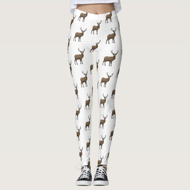 Legging Ilustração de desenho animado de veado (Frente)