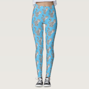Legging Ilustração de desenho animado do leopardo da nev
