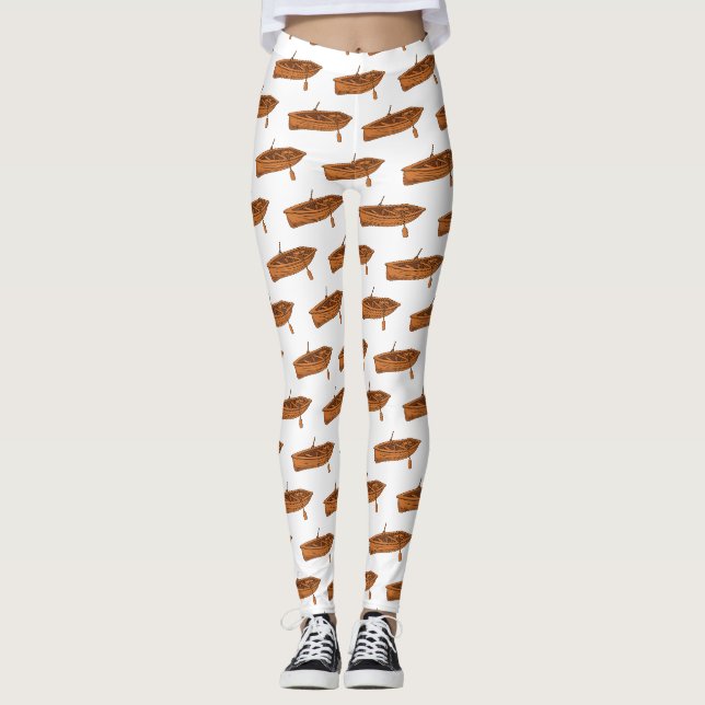 Legging Ilustração de desenho animado em Rowboat (Frente)