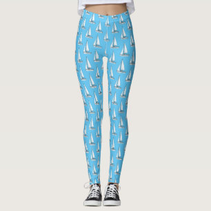 Legging Ilustração de desenho animado em veleiro