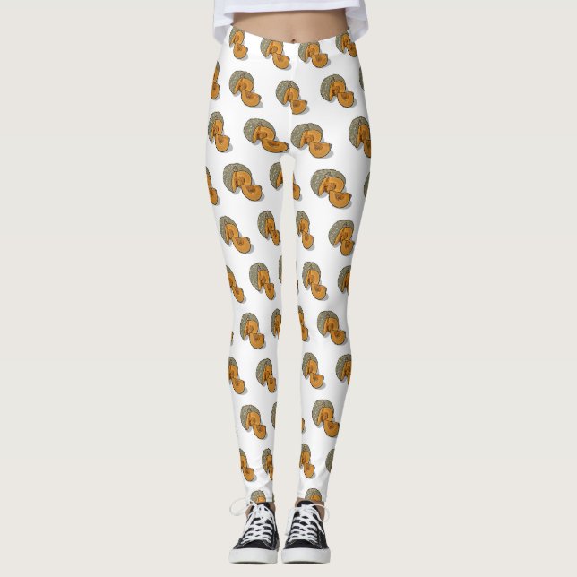 Legging Ilustração de desenho de abóbora (Frente)