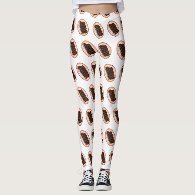 Legging Ilustração de desenho de costelas curtas (Frente)