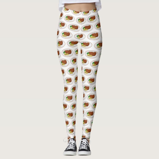 Legging Ilustração de desenho em bife (Frente)