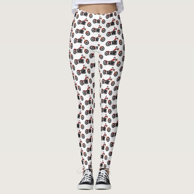 Legging Ilustração de moto estilo Chopper (Frente)