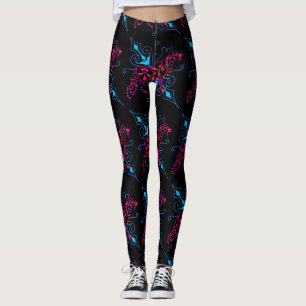 Legging Ilustração de pastores alemães florais legais