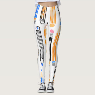 Legging Ilustração Desenhada à Mão Escolar