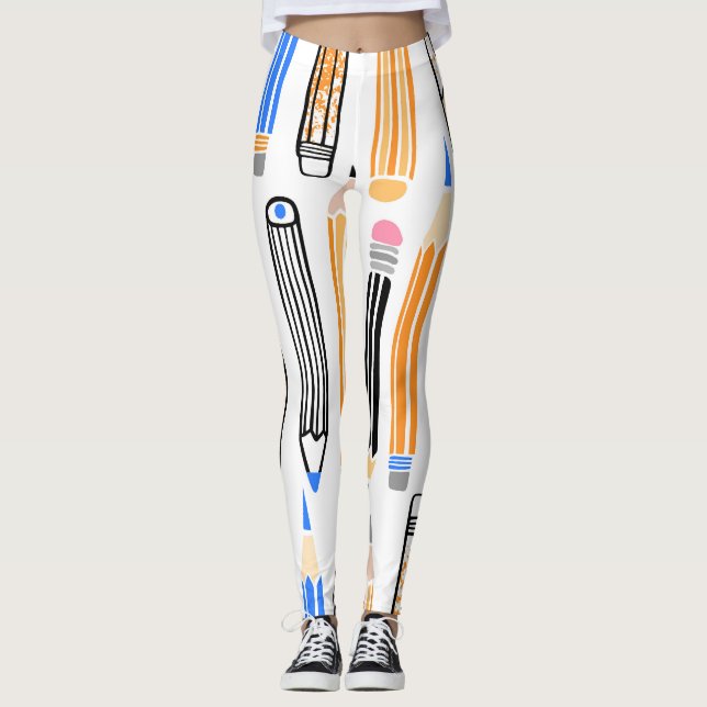 Legging Ilustração Desenhada à Mão Escolar (Frente)