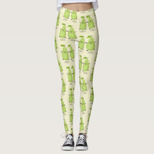 Legging Ilustração em desenho animado de par de peras fofa