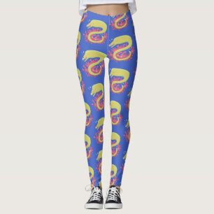 Legging Ilustração engraçada de desenho animado de enguia