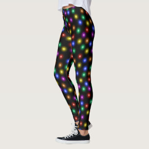 Legging Ilustração festiva brilhante das luzes de Natal