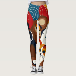 Legging Ilustração Gráfica de Senhora Cat