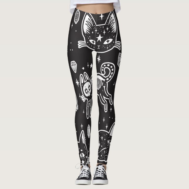 Legging Ilustração Isolada da Bruxa (Frente)