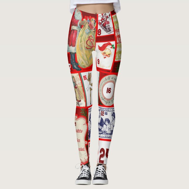 Legging Ilustração Quadrada do Bloco de Natal (Frente)