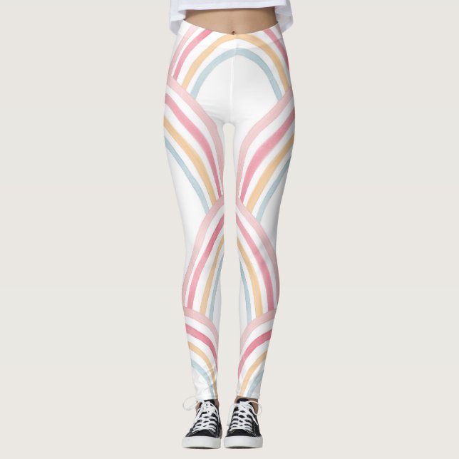 Legging Ilustração Sem Costura Colorida Rainbow (Frente)