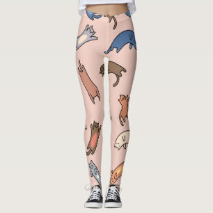 Legging Ilustração Sem Costura De Gatos De Porodle