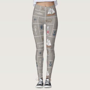 Legging Ilustração temática náutica