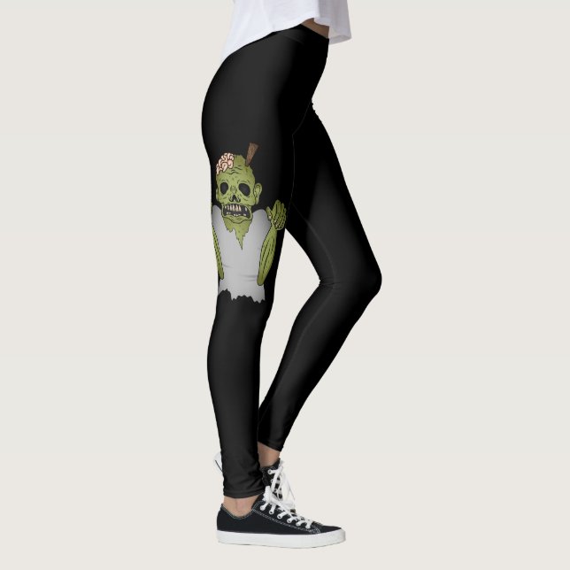Legging Ilustração Zombie Assustadora Para O Halloween A P (Direita)