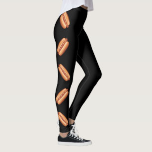 Legging Ilustrações de Fast Food de Cachorro Quente em Pre