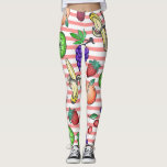 Legging Ilustrações vibrantes do cocktail de fruta em<br><div class="desc">Estas ilustrações vibrantes legal e do divertimento de fruta do cocktail no teste padrão das listras do pêssego são perfeitas para a mulher na moda e à moda. Seu impressão engraçado e do hipster é grande para muitos presentes e ocasiões. Aprecie estes foodie e design bonito para sua compra seguinte;...</div>