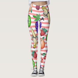 Legging Ilustrações vibrantes do cocktail de fruta em