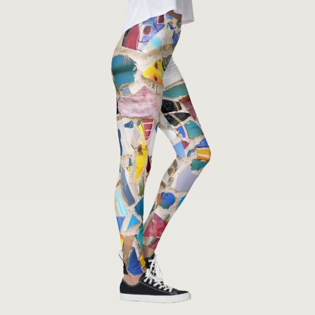 Legging Imagem colorido quebrada na parede da cerâmica mui (Direita)