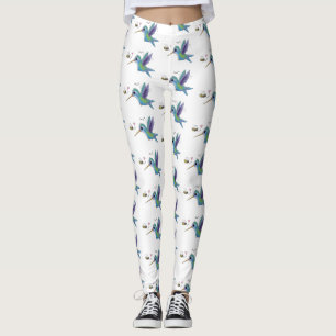 Legging Imagem de desenho animado de bee hummingbird