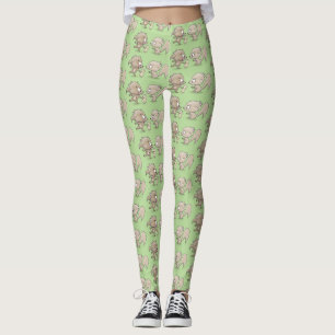 Legging Imagem de desenho animado de esquilos engraçados
