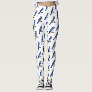 Legging Imagem de desenho animado de pássaro azul