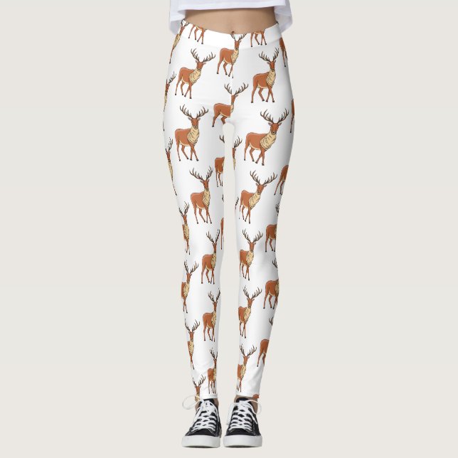 Legging Imagem de desenho de Reindeer (Frente)