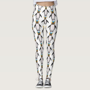 Legging Imagem do desenho animado de pinguim macarrão-bra