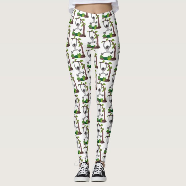 Legging Imagem do desenho animado em forma de fita, feliz  (Frente)