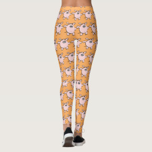 Legging Imagem engraçada 5 Porco de Ilustração Escolher Co