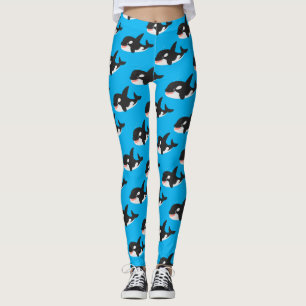 Legging Imagem engraçada de desenho animado de orca