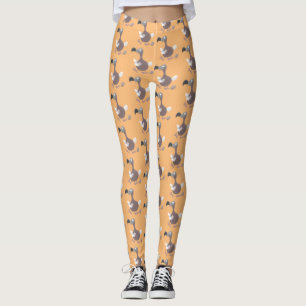 Legging Imagem engraçada de desenho animado de pássaro dod