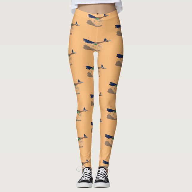 Legging Imagem engraçada de desenho animado de pássaros (Frente)