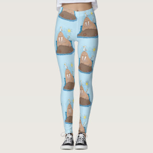 Legging Imagem engraçada de desenhos animados de Walrus