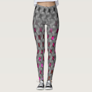 Legging Imagem perfurada em placas de cinza ou formas reta