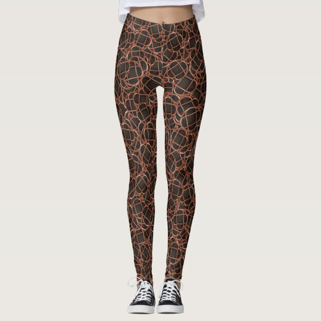 Legging Impressão abstrato geométrico aleatório (Frente)